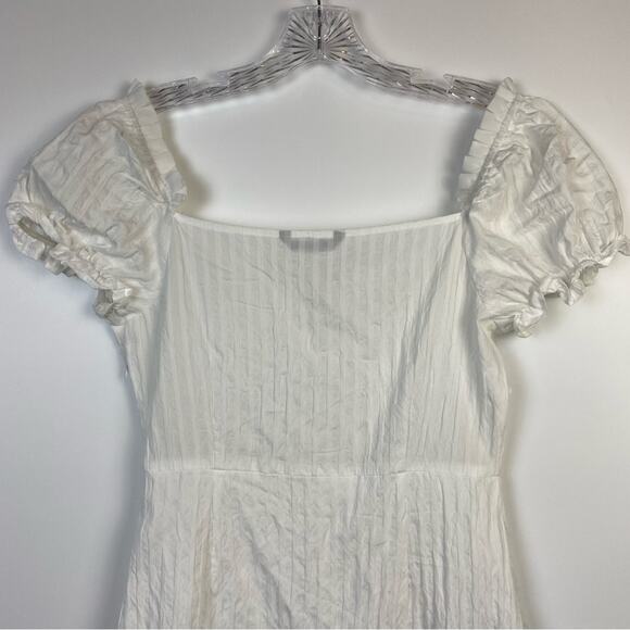 Shein Frill Trim Tie Front Crinkle Dress White Size Small (4) - Picture 9 of 13